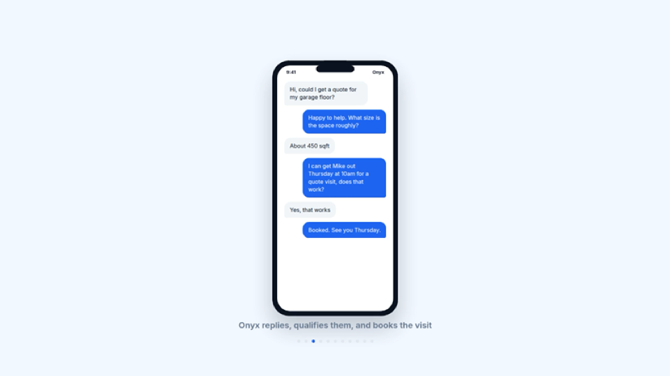 A conversation being handled automatically inside Onyx
